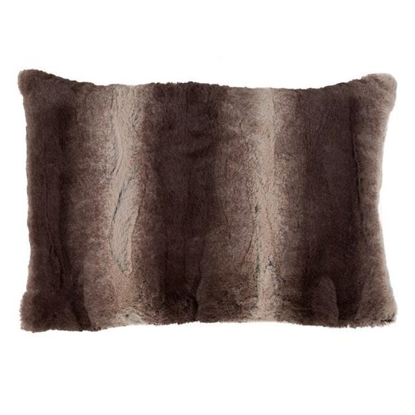 Saro Lifestyle SARO 050.CT1420B 14 x 20 in. Faux Fur Animal Print Poly Filled Throw Pillow - Chocolate 050.CT1420B